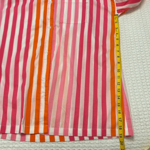 BEACH RIOT Alexa Striped Pink & Orange Button-Up Shirt bathing suit cover up M - Picture 12 of 14
